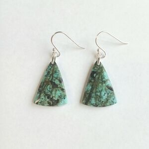 African Turquoise Gemstone Earrings with 925 Sterling Silver Findings